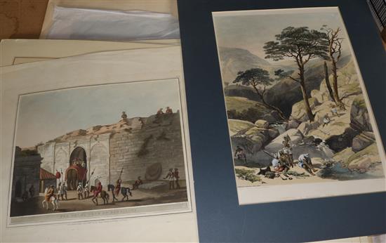 Collection of India-related prints and lithographs after Allen, Hunter, Clark, Hardinge, etc, mainly 19C